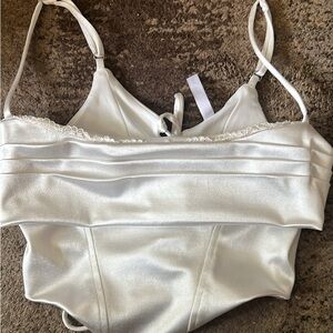 Lucy in the Sky White Crop Top with Adjustable Straps